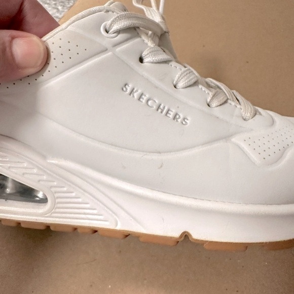 SKETCHERS 8.5 Woman Street Uno wedge white memory foam comfort casual sneaker - Picture 4 of 15